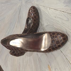 Marc Fisher Crocodile Print Heels - Size 6 - Brown, Black, Reptile Print…